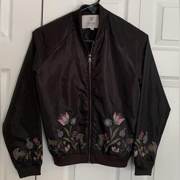 Guess floral embroidered bomber jacket - Picture 1 of 6